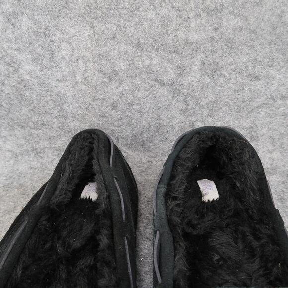 Stars Above Shoes Womens 10 Slipper Moccasin Loafer Slip On Suede Black Faux Fur - Picture 3 of 12